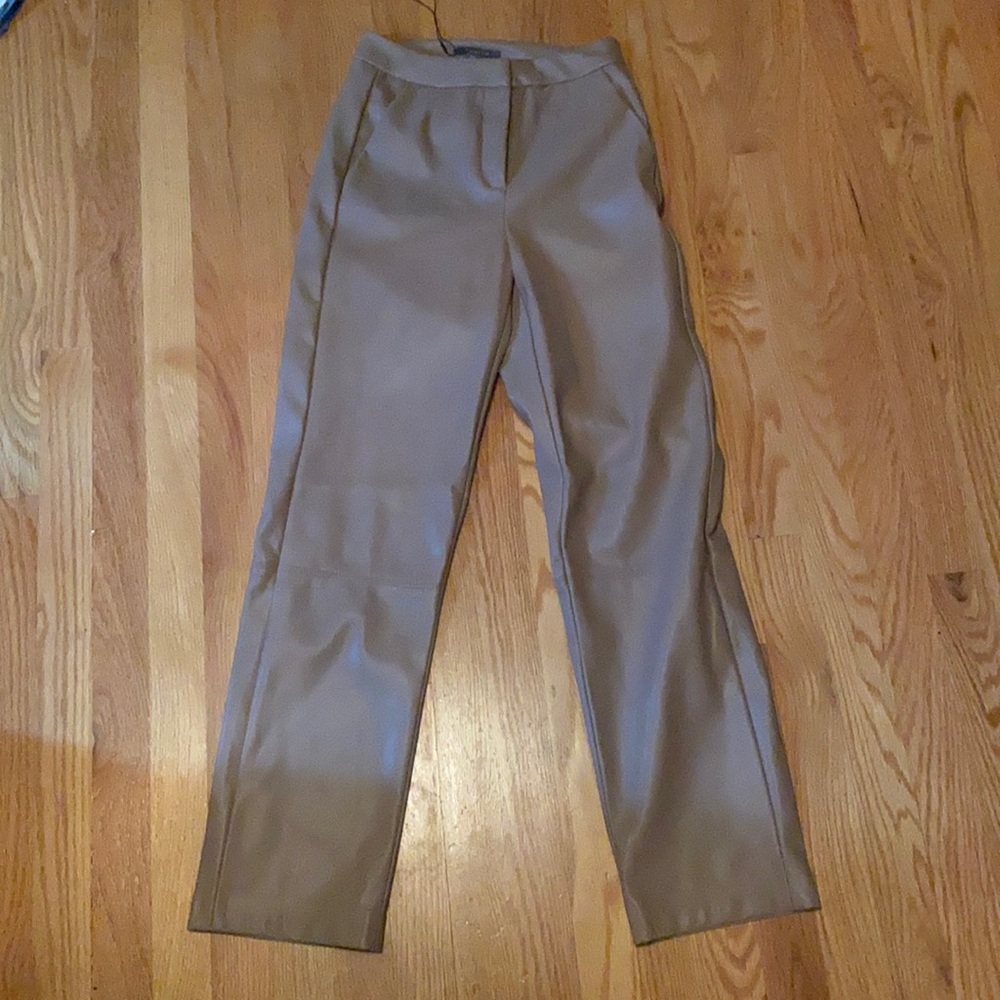 Light brown fox leather pants
